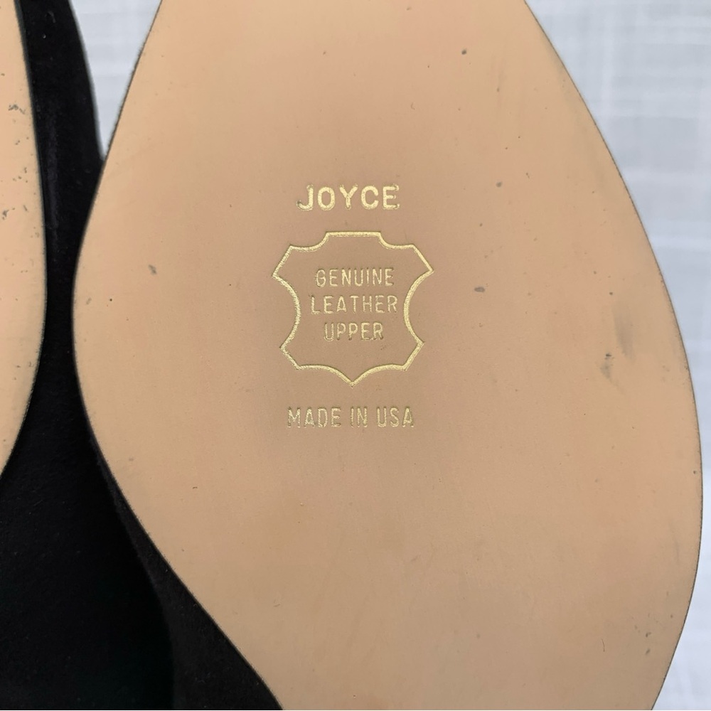 Vtg Joyce Womens Heel Shoes Black Suede Size 9 Leather USA - Picture 8 of 12